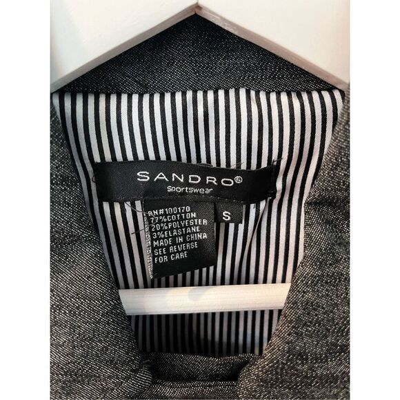 Sandro Sportswear Gray Denim Look Jacket sz S EUC - Picture 6 of 7